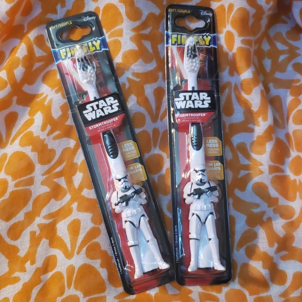 Two Star Wars Stormtrooper soft bristle toothbrush